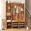 Nosepen Hall Tree with Bench and Shoe Storage, 5-in-1 Entryway