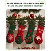 16Pcs 25'' Christmas Greenery with Red Berries,Artificial Pine Branches, Artificial