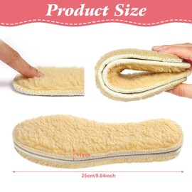 Flintronic 2 Pairs of Lambskin Insoles, Lambskin Wool with Cork Warming Insoles, Heat Insoles for Shoes, Warm Insoles, Fur Insoles Shoes, Winter Soles, EU40