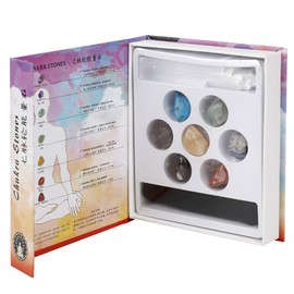 ANCLLO 7 Chakra Healing Energy Stone with Plaster Tower Set for Meditation, Reiki & Earthing - Cardboard Gift Box