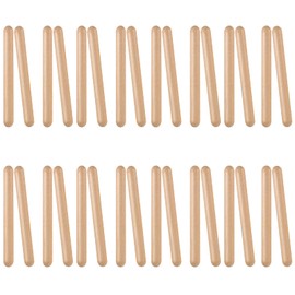 SINJEUN 16 Pair (32 Pack) Wooden Rhythm Sticks, 8 Inch Classical Wood Claves Musical Percussion Instrument, Natural Hardwood Music Lummi Sticks for Student, Musicians