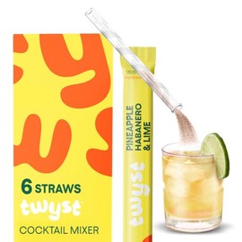 Twyst Mezcla de polvos para el bienestar | Piña, habanero y lima | Pajitas biodegradables | Veganas, de origen vegetal, sin gluten | Bajas en calorías