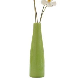 Ceramics Bud Vases Small Decorative Flower Vase Single Stem Vases Minimalist Slim Floral Vase Farmhouse Vase Rustic Ceramic Vase for Home and Office Centerpieces Decor(Green)