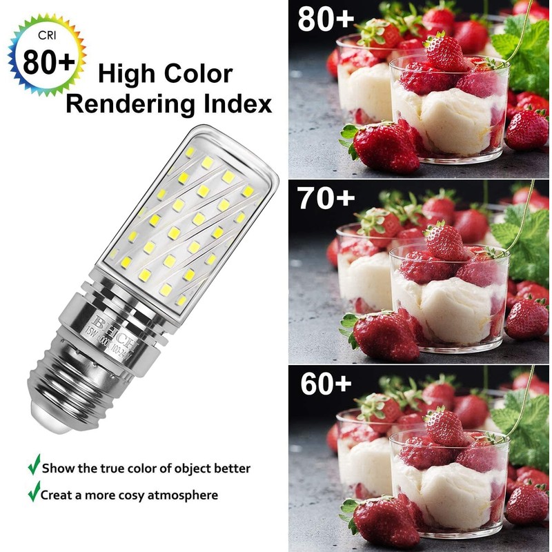 BHCH E26 LED Corn Bulbs 15W, 6000K Daylight White, 1500LM,