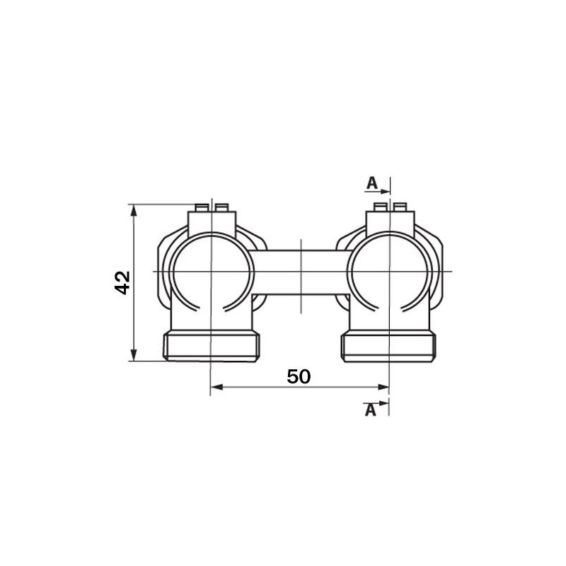Angled Double Shut-Off Heater Valve Bottom Water Entry Downside Inlet