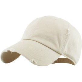 KBETHOS KBE-Vintage STN Vintage Washed Cotton Baseball Cap, Stone