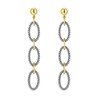 Mytys Two Tone Curved Dangle Drop Earrings - Gold Silver