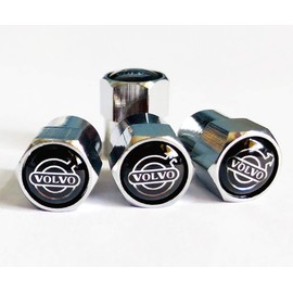 Silver Wheel Valve Dust Caps. V40 V60 V90 S60 S40 V70 XC70 XC60 XC90 Cross Country Polestar