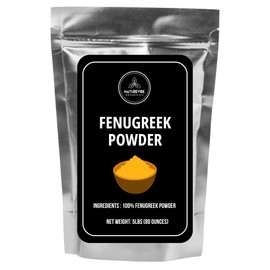 Naturevibe Botanicals Fenugreek Seed Powder, 5lbs | Methi Seeds Ground | Trigonella Foenum Graecum - 100% Pure & Natural