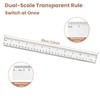 ZUFECY 7-Pack Plastic Ruler Straight Ruler, Transparent Ruler for School,