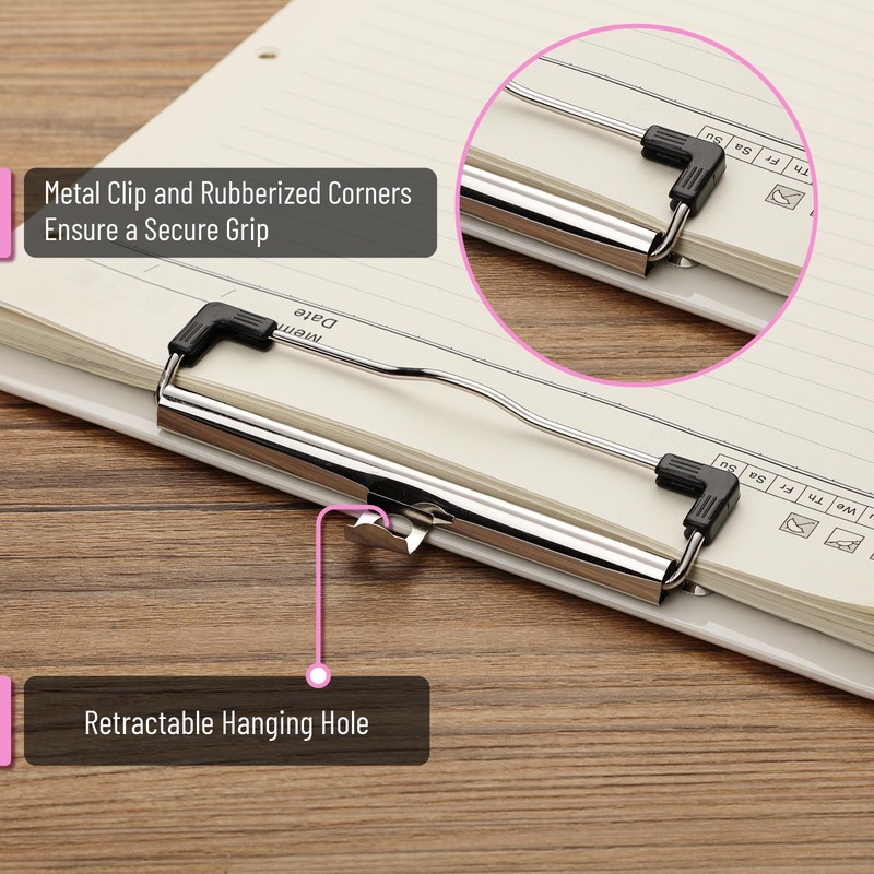 Mr. Pen- Plastic Clipboard, 12.5" x 9", 2 Pack, Silk