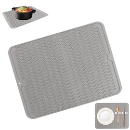 ASelected Dish Drying Mat 40 x 30 cm Dish Drying Mat Sink Dish Drying Mat Non-Slip Heat Resistant for Dish Drainage