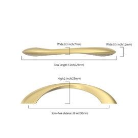 Asidrama 10 Pack 3.75 Inch(96mm) Brushed Gold Cabinet Pulls Cabinet Handles Cupboard Handles Kitchen Cabinet Hardware for Cupboard Drawer Pulls