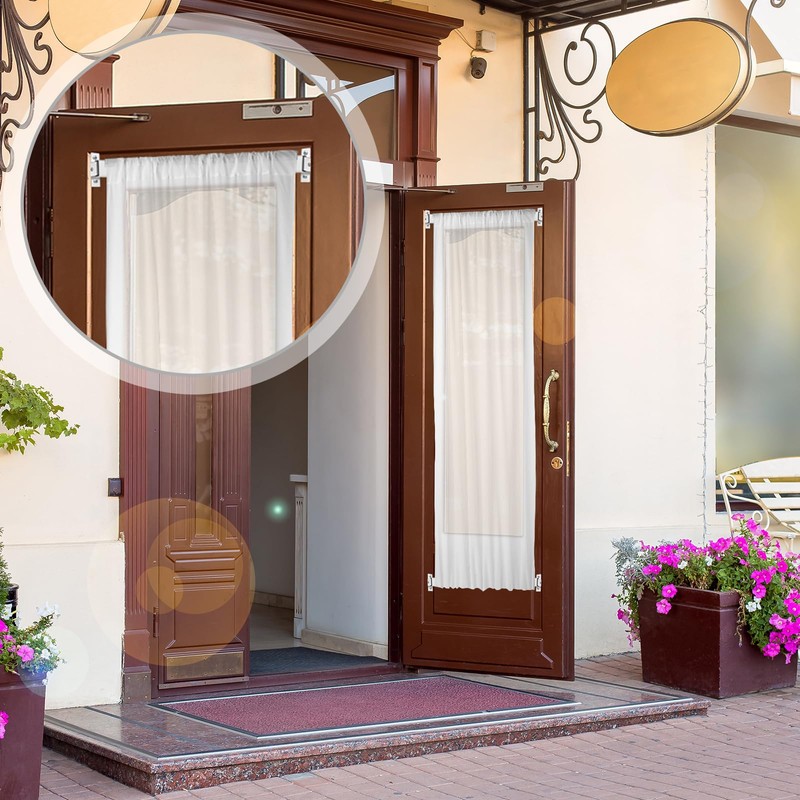DoubleFill 4PCS sidelight curtain rods 8" - 12" flat curtain