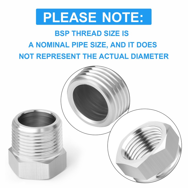 ERGAOBOY Pack of 2 304 Stainless Steel Reducing Sleeves, 1
