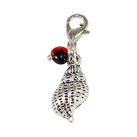 Evelyn Brooks Designs Peruvian Souvenir Good Fortune Shell Pendant Charm(1” x 0.4”)- Symbol Prosperity, Love & Good Luck