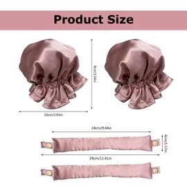 JDCMEI 2 Sätze Locken Ohne Hitze, Heatless Curls Band, Lockenwickler Über Nacht mit Haarkappen Sicher und Nicht Haarschädigend Lockenwickler über Nacht Set DIY Styling für Kurzes und Langes Haar