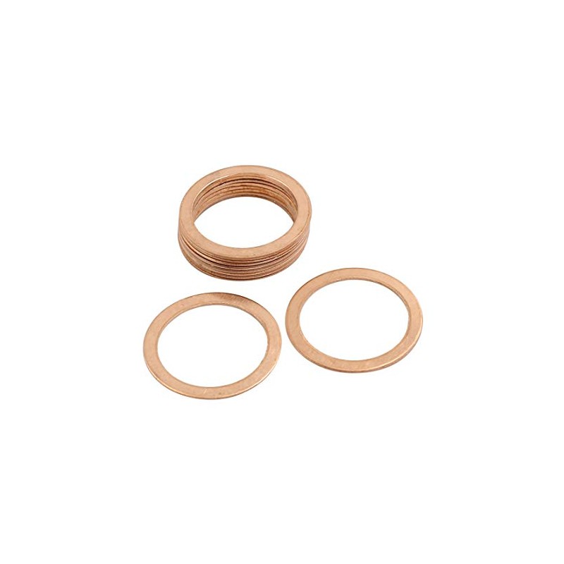 X AUTOHAUX 10pcs 25mm Inner Diameter Copper Washers Flat Sealing