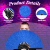 Ripeng 13" Glitter Large Rave Hand Fan Folding Clack Rave