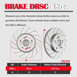 AutopartsMAXonline Front Rear Drilled Brake Rotors Discs & Pads Fit Honda CR-V Acura RDX Brakes Kit