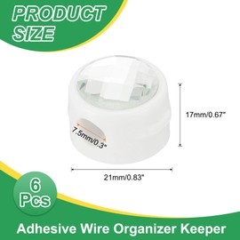 PATIKIL Cable Organizer Holder, 6 Pcs Magnetic Spring Desk Cable Management Clips Adhesive Cord Holder Keeper for Office Desktop Wall Car, White