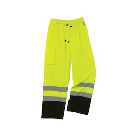 Ergodyne GloWear 8915BK Rain Pants, Black Bottom, High Visibility, Reflective, ANSI Compliant