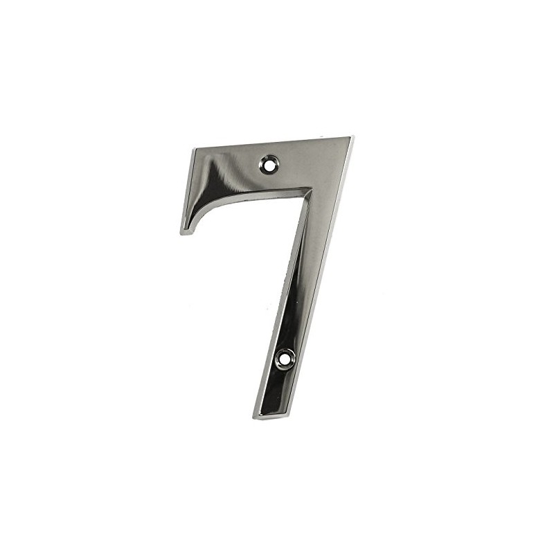 Beautiful 3 Inch Bevelled Edge Polished Chrome Door Number 7