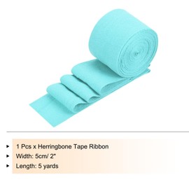 PATIKIL Cotton Twill Tape 2 Inch 5 Yards Cotton Ribbon Bias Binding Tape Herringbone Webbing Trim for Sewing Gift Wrapping Craft DIY Light Blue