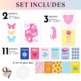 97 Decor Large 11x14 Cute Preppy Room Decor Teen Girls - Preppy Wall Decor, Trendy Preppy Posters For Room Aesthetic, Preppy Pictures For Wall, Summer Prints Preppy Travel Stuff Dorm Decorations (Unframed)