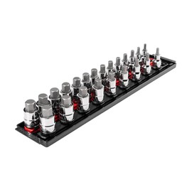 TEKTON 1/2 Inch Drive Hex Bit Socket Set with Rails and Tray, 23-Piece (1/4-3/4 in., 6-19 mm) | SHB92202