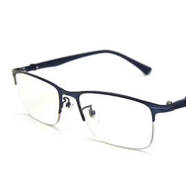 Progressive Multifocal Computer Reading Glasses Half frame Presbyopic Eyewear Blue Light Blocking Eyeglasses for Men (Blue, 2.0)