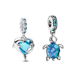 PHCLASY Summer Beach Ocean Animal Charms for Bracelets Necklaces and European Snake Chain Great Gifts for Women Holiday/Birthday, Cubic Zirconia