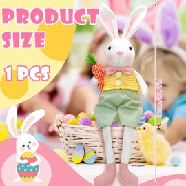 ACTOYS Rabbit Plush Toy Rabbit Soft Cuddly Toy Rabbit, Plush Toy Rabbit with Floppy Ears, Stuffed Animal Decoration, Christmas Easter Bunny Gifts Children, Easter Bunny Plush (Green)