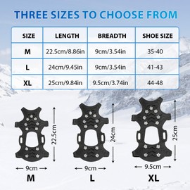 Shoe Spikes Ice Shoe Claws Ice Spikes Shoe Claws Non-Slip Shoe Spikes for Walking, Jogging, Climbing and Hiking, Sole Hiking Walking Hiking Walking Winter, Snow Grip Cleats Over Shoe (L)