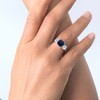 Gem Stone King 4.02 Cttw Blue Sapphire and White Topaz