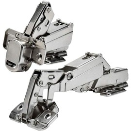 LUCKYBEE 175 Degree Hinge 2 Pack Concealed Hinges Slide Hinges Metal Core 35 mm Category with Catch Hydraulic Hardware (175 Degree - Half Cover)