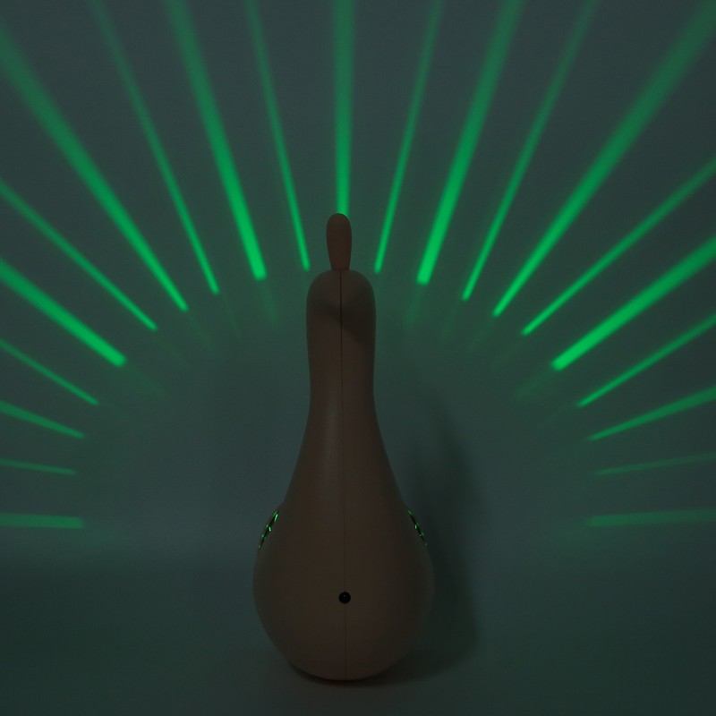 PeacockShaped Projection Lamp Decorative Light Touch Control ABS Nightlight Bedroom(Pink