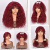Lizzy Burgundy Curly Wig with Fringe for Black Women, Long