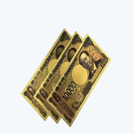 LIGHT PLANET Gold Bills, Set of 3, Replica, 10,000 Yen, New Money Luck Up, Gold, Feng Shui Money Lucky Amulet, Good Luck Item, Money Luck Bills (10,000 Yen)