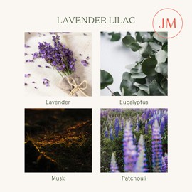 LA JOLIE MUSE Candles for Home Scented, Lavender Lilac Scented Candle, Natural Soy Wax, Luxury Jar Candles for Women, 80 Hours Long Burning, 12.3oz