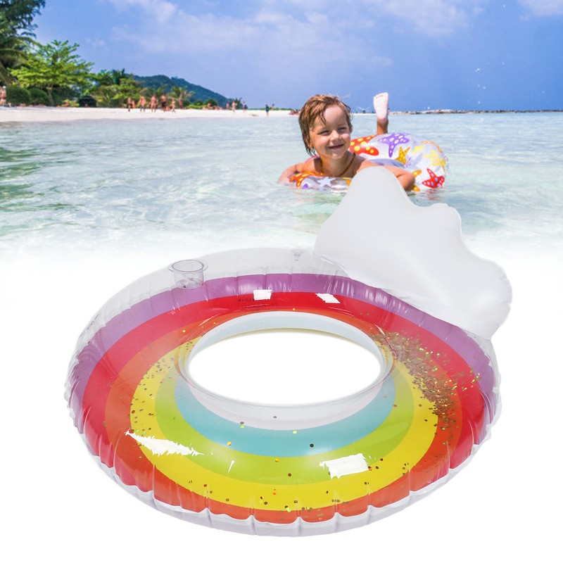 Swimming Ring Pool Float Inflatable Colorful Thickened PVC Pool Float