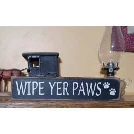 "Handmade" Wipe yer Paws Rustic Primitive Farmhouse Shabby Hand Crafted for pets and people