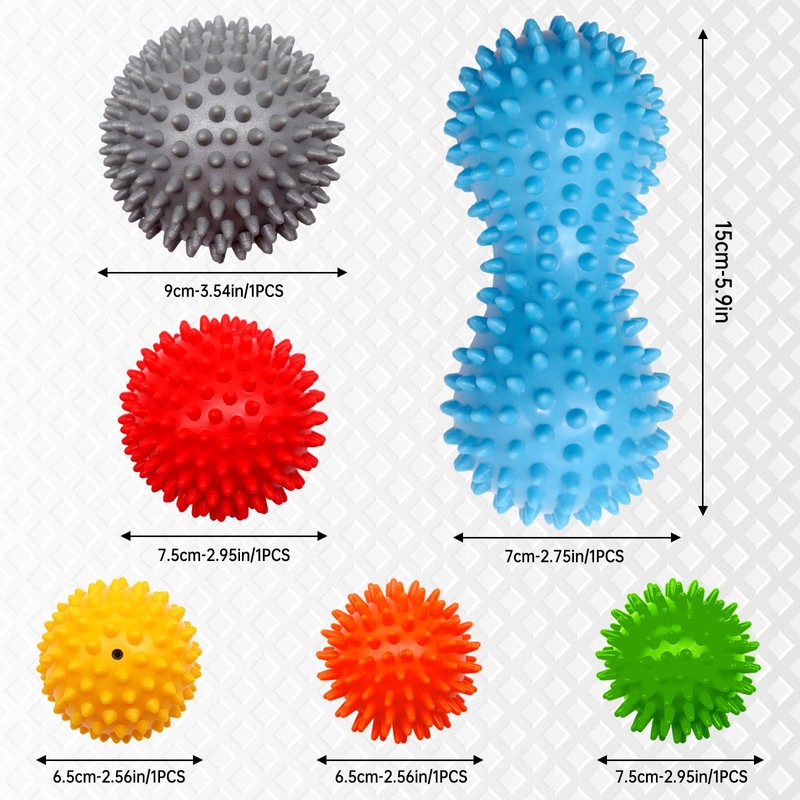 Hedgehog Ball Massage Ball 6-Piece Set, Hedgehog Ball Set with