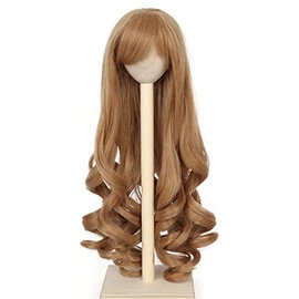 Miss U Hair 8-9Inch 1/3 BJD Doll Wig MSD DOD Pullip Dollfie Light Brown Long Curly Hair Replacement Doll Wig(B11-26#)