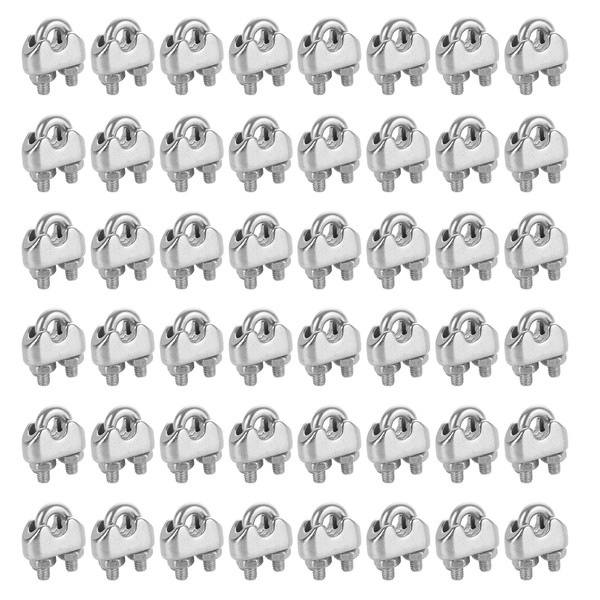 CYEER 50 Pcs M3 Wire Rope Clip Clamp, 304Stainless Steel