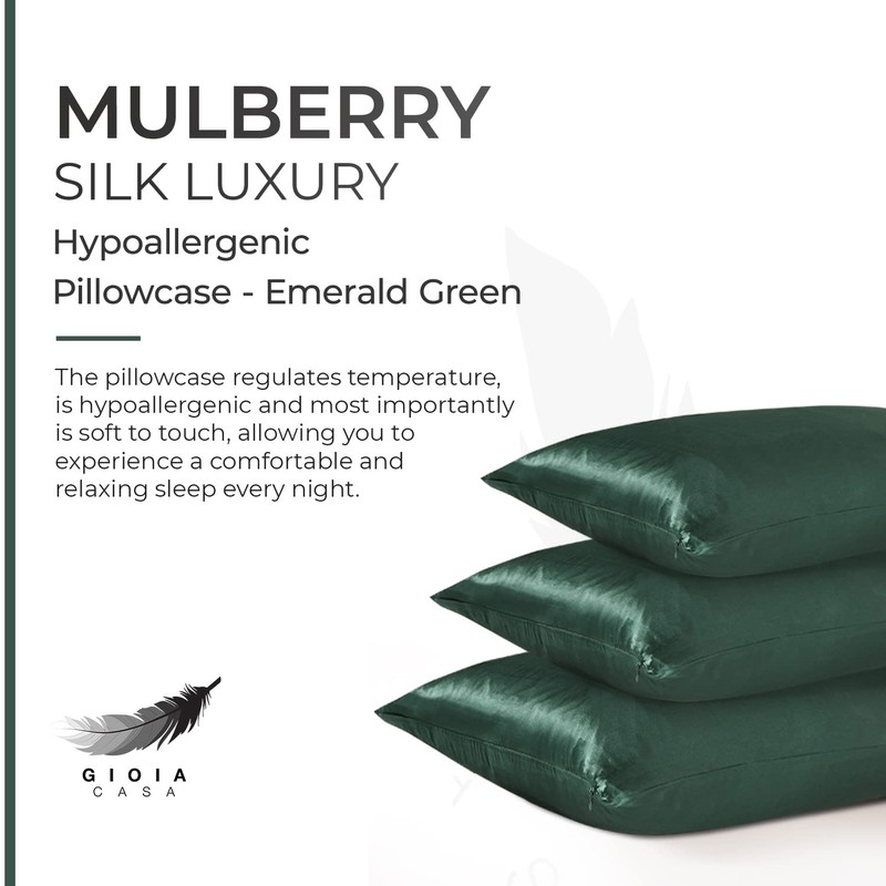 Gioia Casa Luxury Pillowcase - Emerald Green, 1pc - Soft
