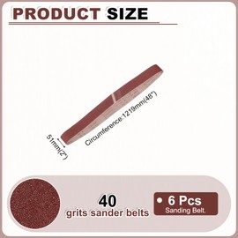 HARFINGTON 2 x 48 Inch Sanding Belts, 6 Pcs 40 Grit Aluminum Oxide Belt Sander Abrasive File Belt for Woodworking, Metal Polishing, Knife Sharpener
