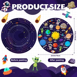 MiniInflat Solar System Felt Story Board Set 2.5 Ft Space Flannel Interactive Montessori Tool Birthday Gift Felt Board Universe Planet Astronaut Craft for Space Learn (36,Solar)