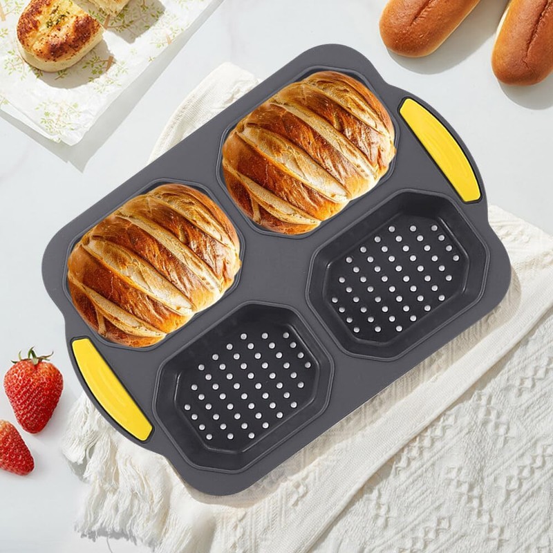Greyoe Baguette Baking Tray, Bun Baking Mould, Baguette Baking Tray,