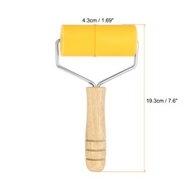 HARFINGTON Rolling Pin 7.6" x 1.69" T-Maple Silicone Roller Wood Handle Non-Stick Fondant Roller Dough Roller Rolling Pins for Baking Cookie Pastry Clay, Yellow